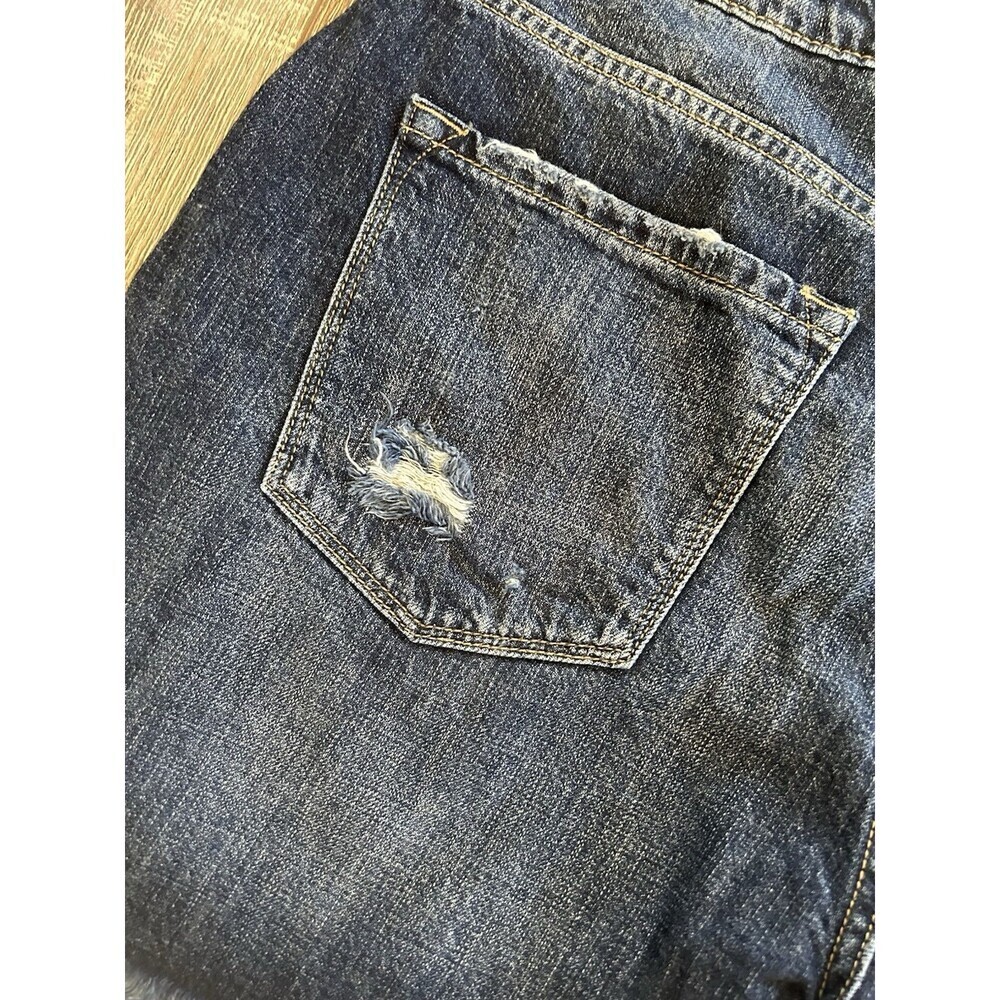 Kancan Distressed High Rise Frayed Hem Relaxed Denim Girlfriend Shorts 13/30 - Picture 5 of 11